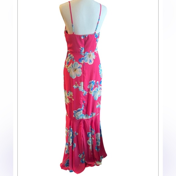 NWT LULUS Wandering Wendy Magenta Floral Print Maxi Dress Size M - Picture 3 of 8